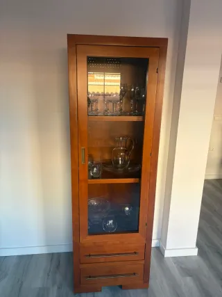 Vitrina de madera y cristal