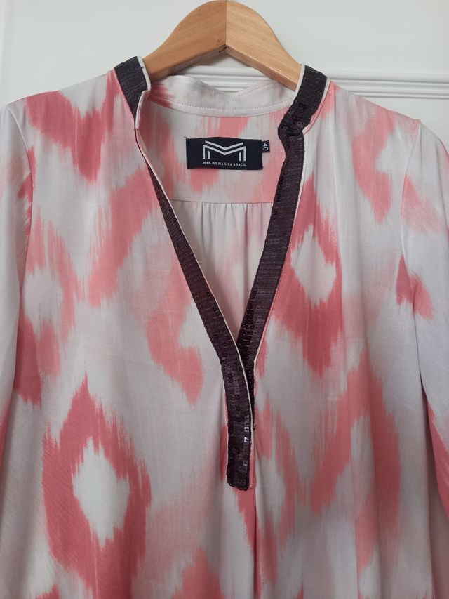 Vestido MAK by Marisa Aracil coral blanco talla 4