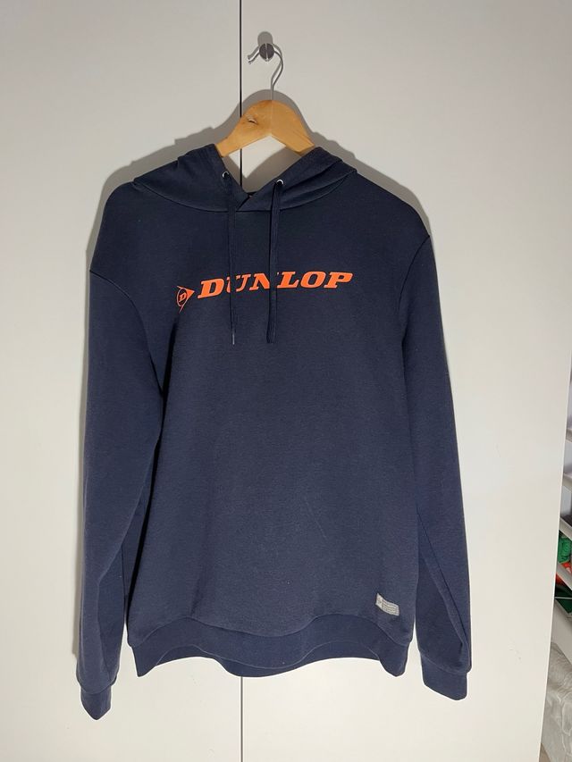 Sudadera Dunlop Azul Logo Naranja