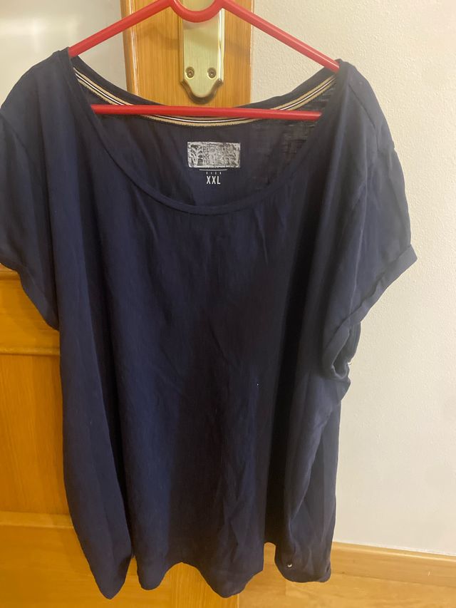 Camiseta azul talla XXL manga corta