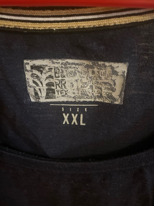 Camiseta azul talla XXL manga corta