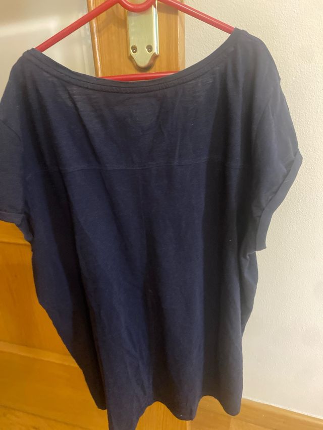 Camiseta azul talla XXL manga corta