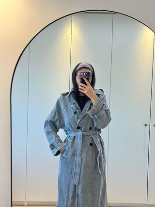 Gabardina vaquera Stradivarius talla M