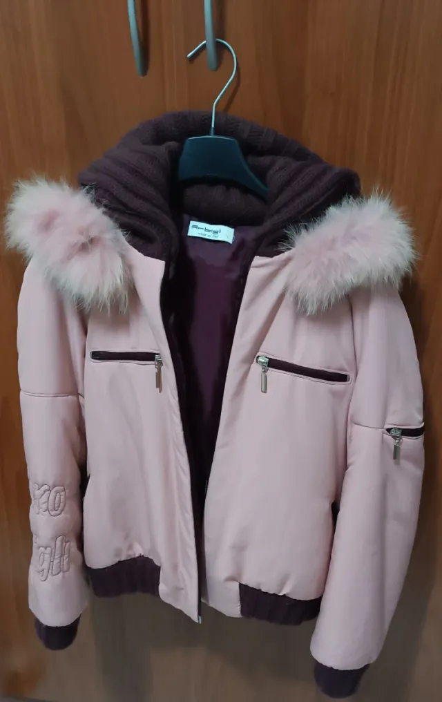 Giubbotto Artigli bambina rosa con pelliccia