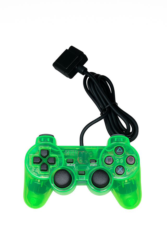 Mando PS2 Verde Transparente