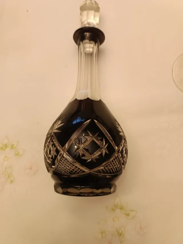 Licorera y 5 copas cristal Bohemia