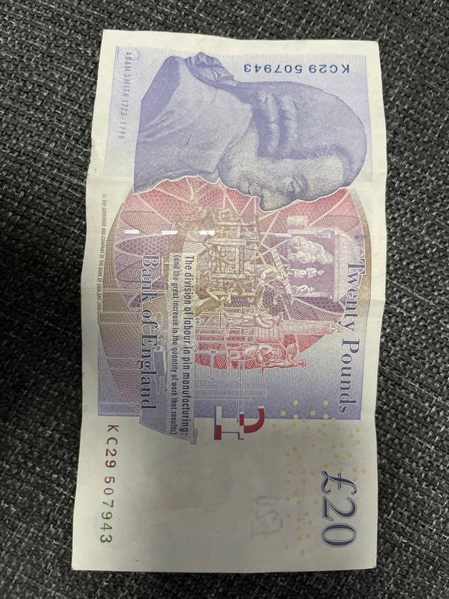 Billete 20 Libras Adam Smith - Banco de Inglaterra