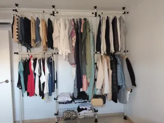 SoBuy Barra Telescópica Vestidor Blanco