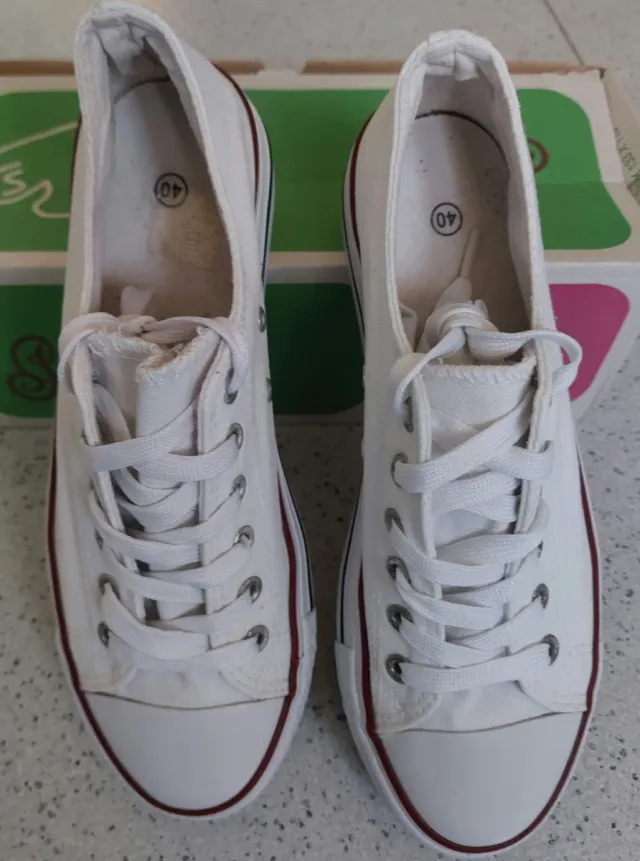Zapatillas lona blancas talla 40