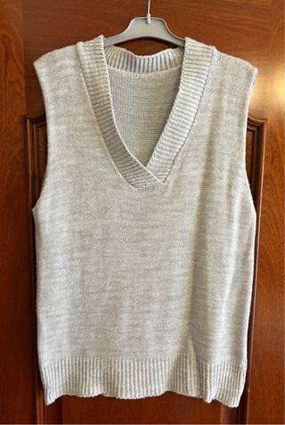 Chaleco de punto gris mujer talla única