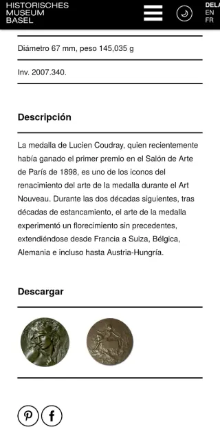 Medalla de plata antigua