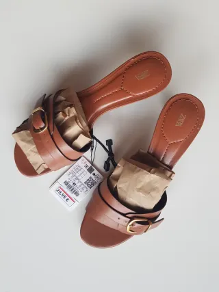 Sandalias Zara tacón bajo talla 38