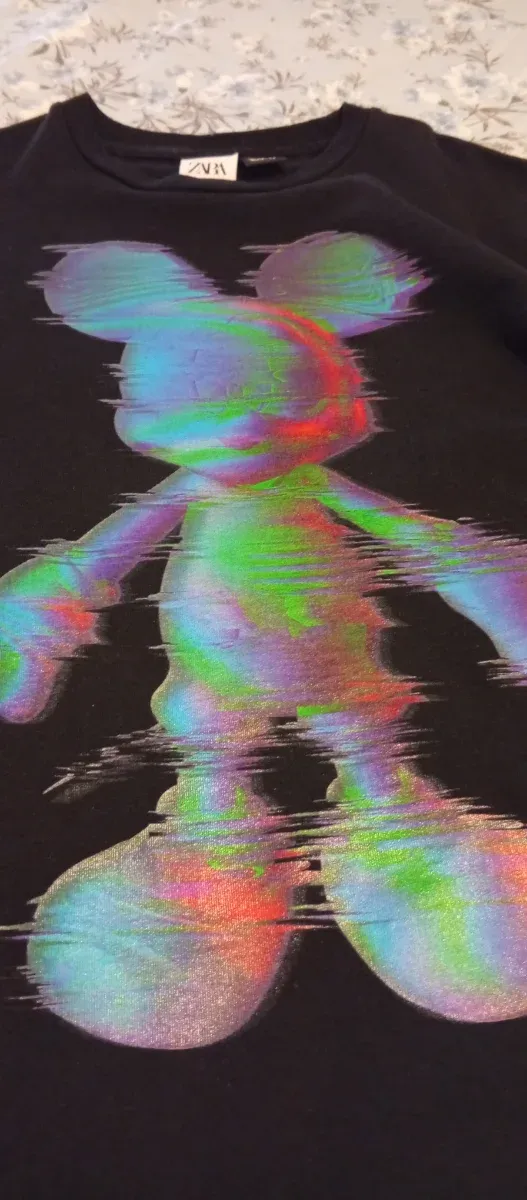 Camiseta Zara Mickey Glitch Multicolor