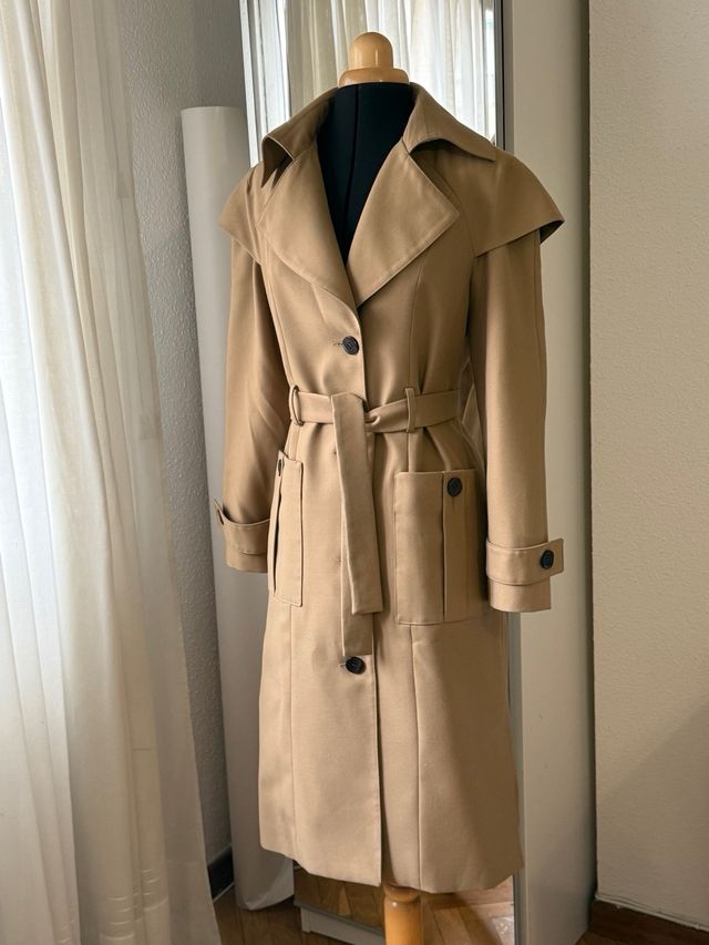 Lujoso Trench coat color camel estilo moderno