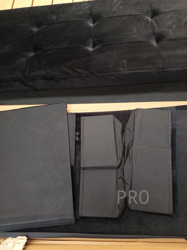 SONGMICS Puff Almacenaje, Baúl de Almacenaje Plegable