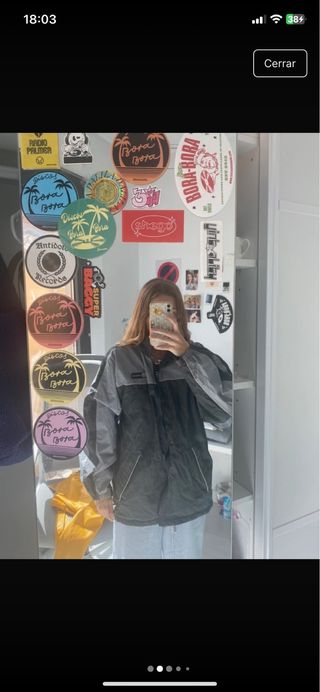 Chaqueta reversible vintage impermeable polar