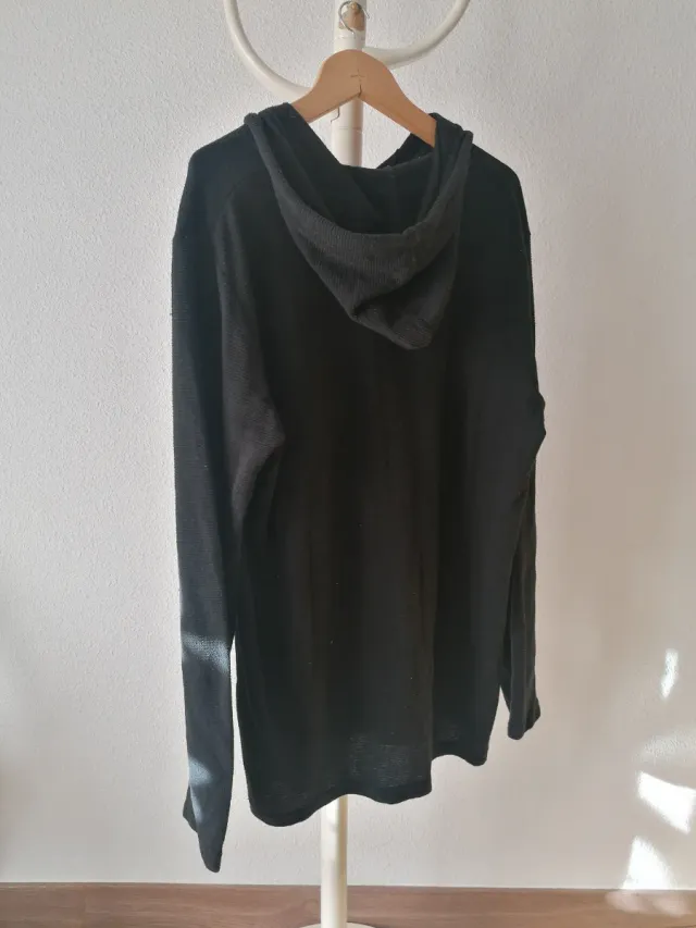 Sudadera básica negra con capucha talla XXL