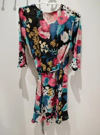 Vestido Kling floral negro multicolor