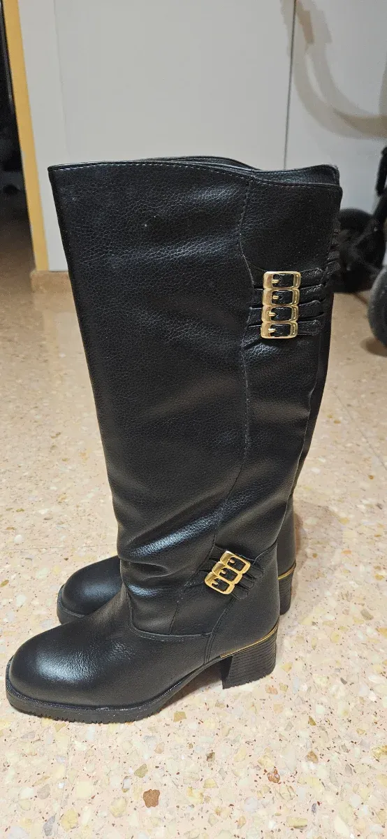 Botas de piel negras mujer