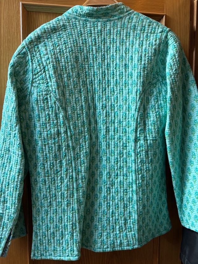 Chaqueta reversible azul y verde azulado