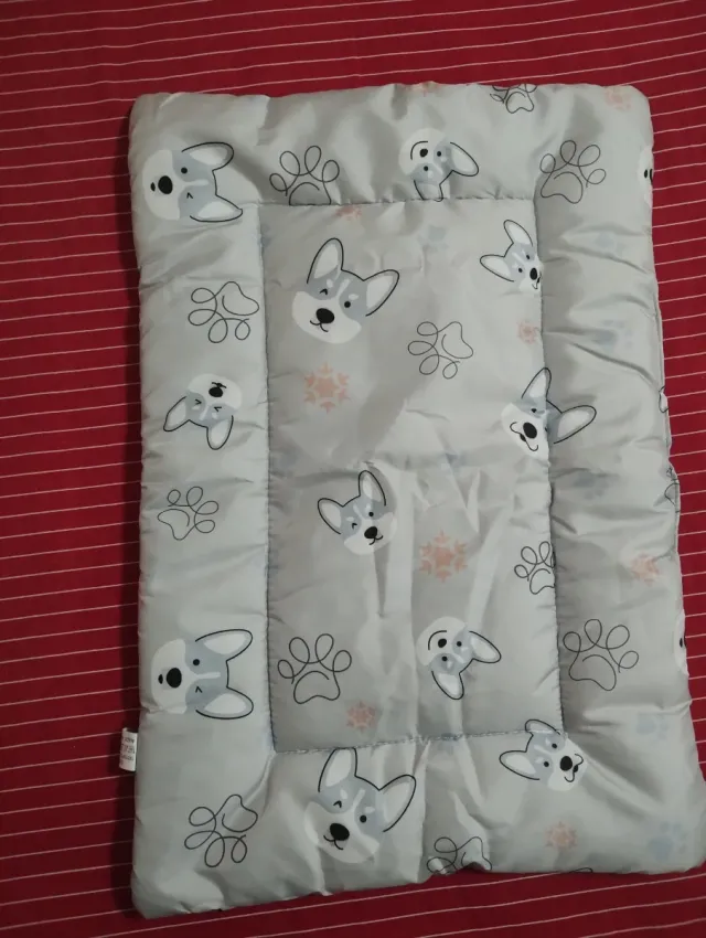 Alfombra Cama Mascota Perros Gatos Gris