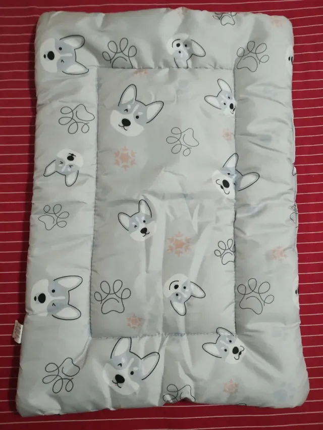 Alfombra Cama Mascota Perros Gatos Gris