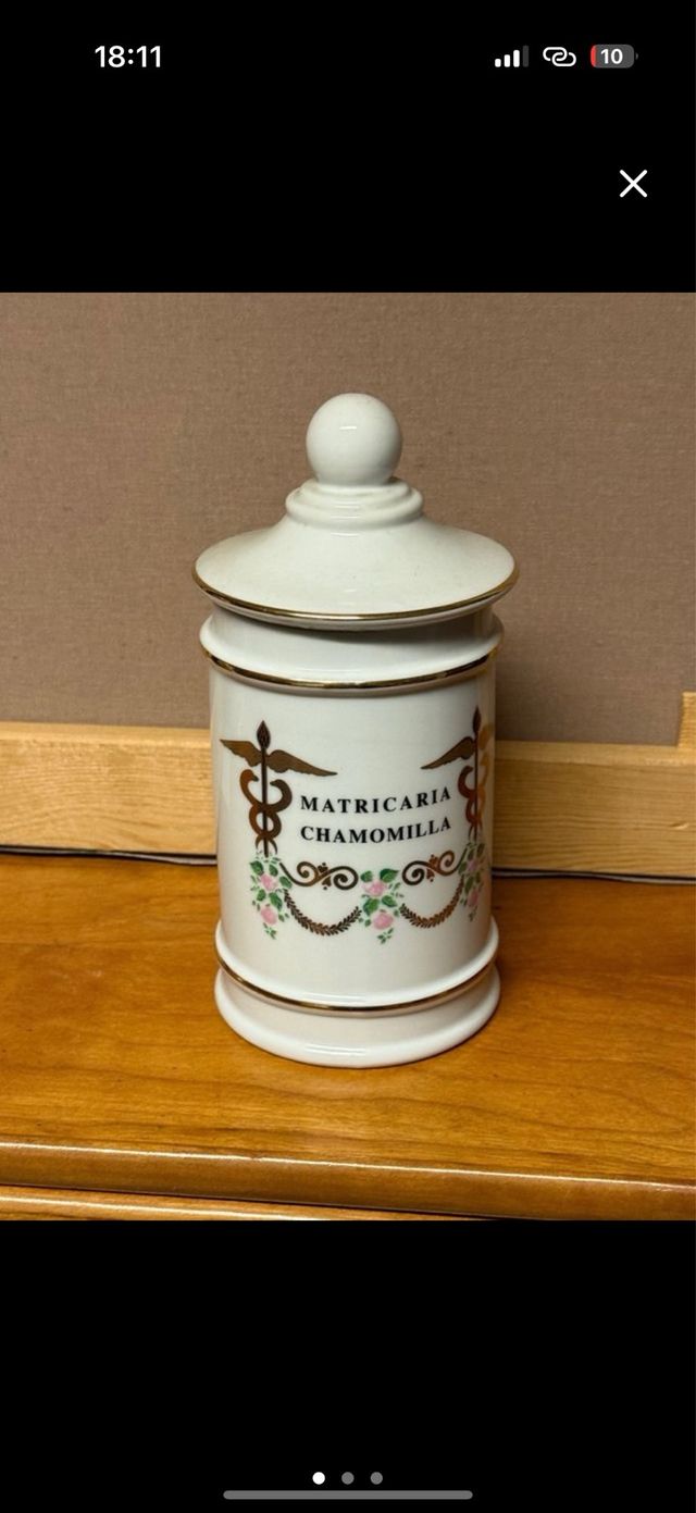 Lote 3 botes farmacia porcelana