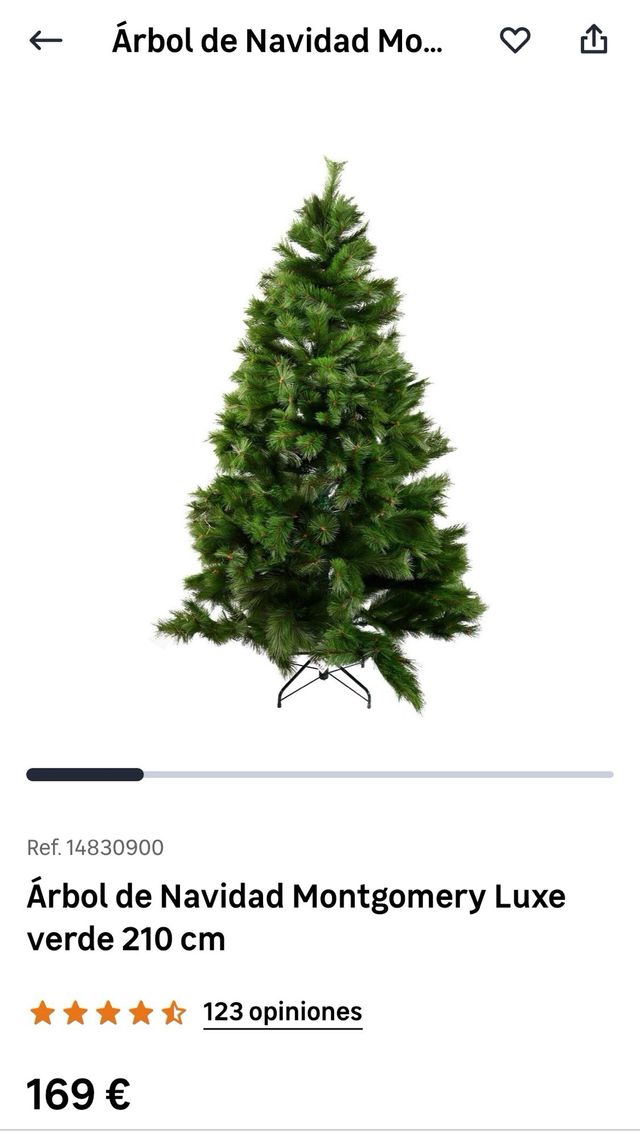 Árbol Navidad Montgomery Luxe Verde 210cm