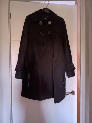 Abrigo Zara Basic Negro Talla S