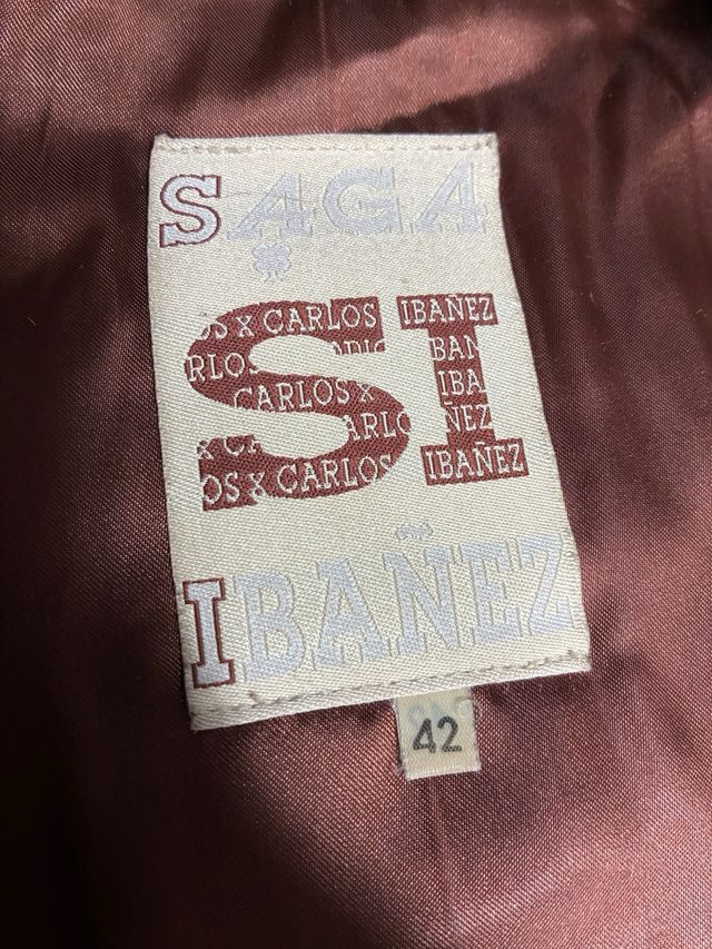 Chaquetón piel mujer T.42 color camel oscuro