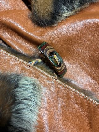 Chaquetón piel mujer T.42 color camel oscuro