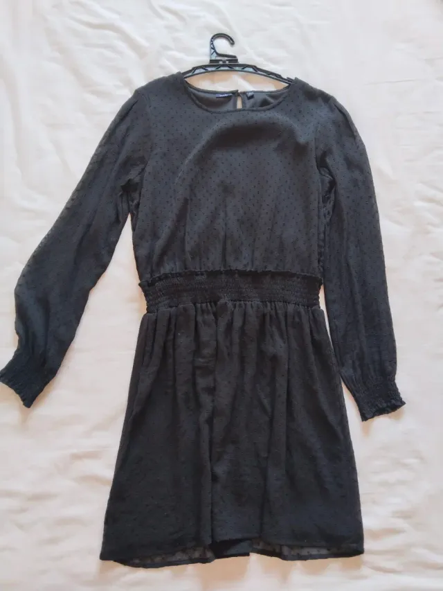 Vestido negro gasa