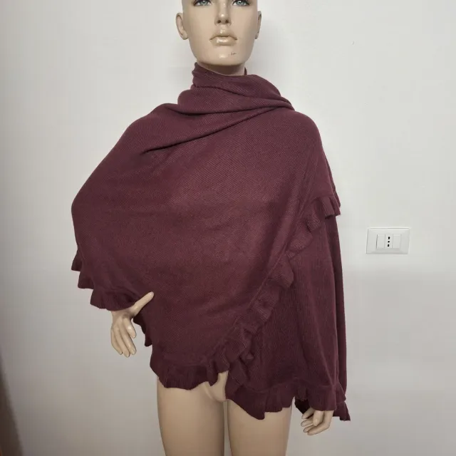 Sciarpone donna bordeaux con rouches