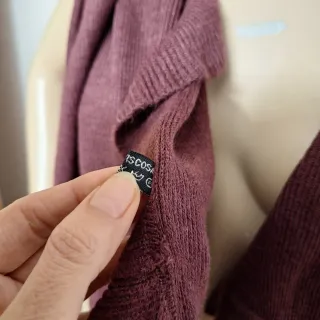 Sciarpone donna bordeaux con rouches