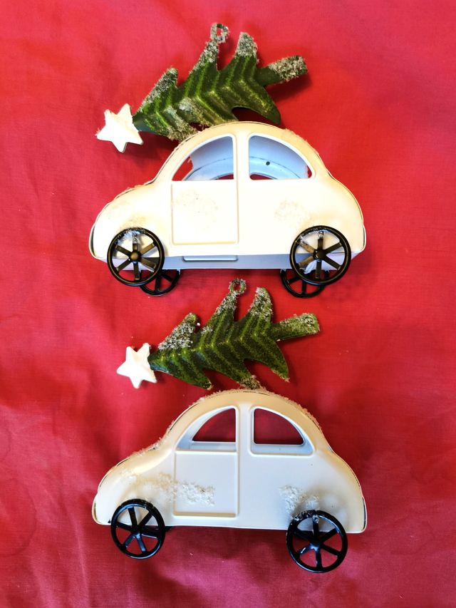 Colgantes arbol navidad coches metálicos