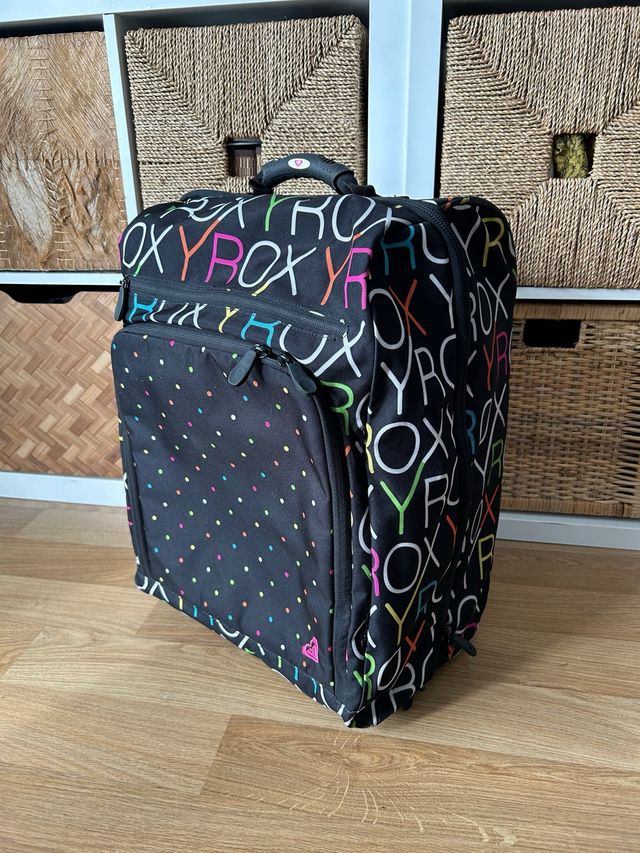 Maleta Roxy Negra Multicolor con ruedas