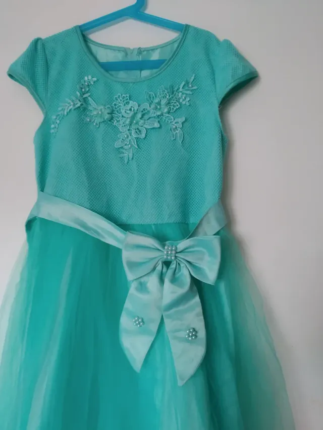 Vestido fiesta niña turquesa