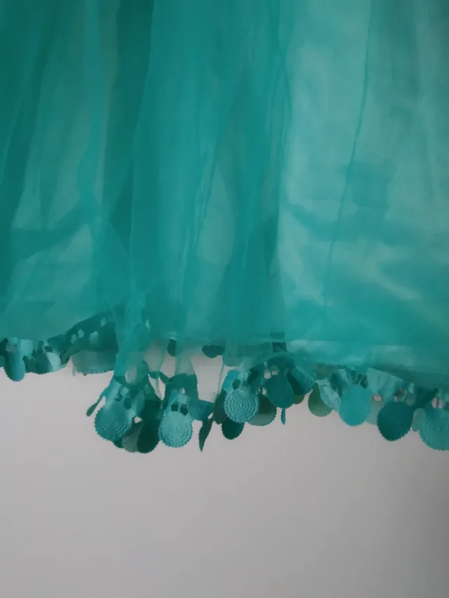 Vestido fiesta niña turquesa