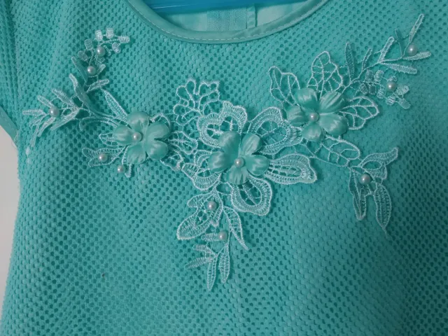 Vestido fiesta niña turquesa