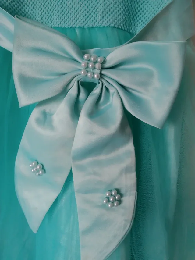 Vestido fiesta niña turquesa