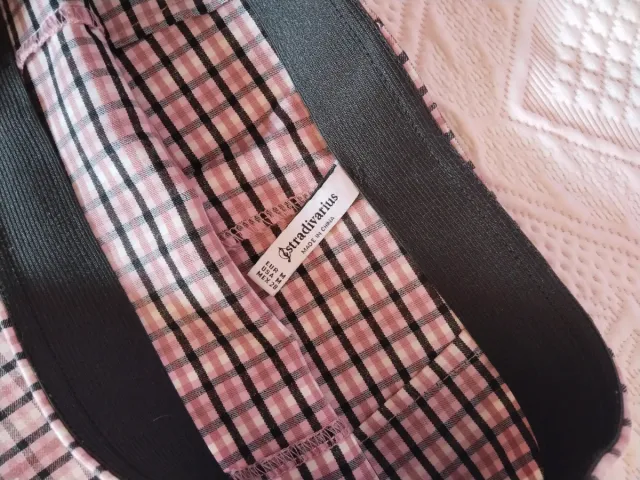 Falda cuadros rosa y blanca