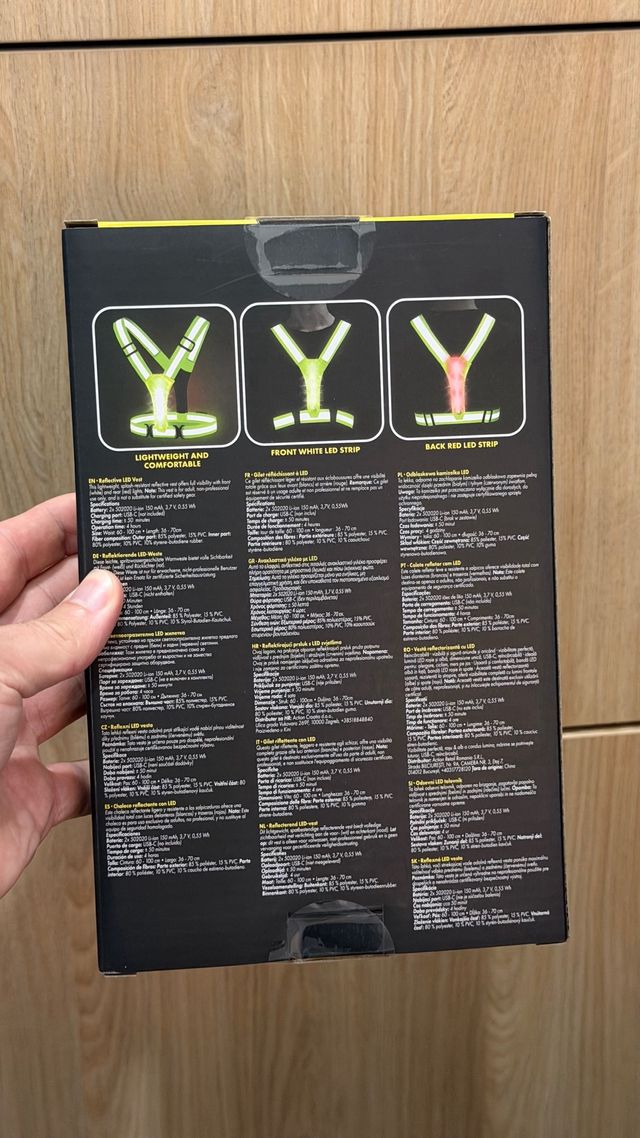 Colete LED refletor recarregável