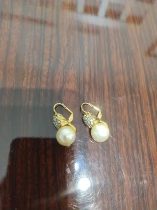 Pendientes Vintage ORO Perla y piedras.