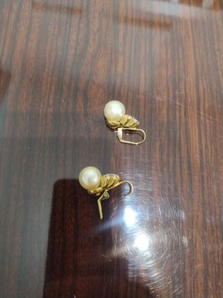Pendientes Vintage ORO Perla y piedras.