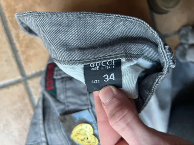 Jeans Gucci Vintage Anni '90 Grigi Taglia 34