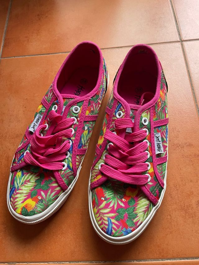 Zapatillas Happy Luck Talla 38 Flores