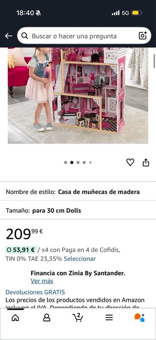 Casa de muñecas KidKraft rosa