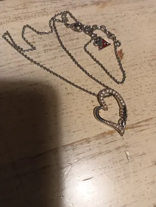 Collana Guess Cuore con Cristalli Argento