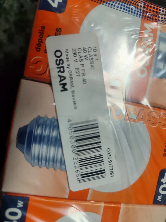 10 Bombillas Osram Classic 40W E27 Matt Pearl