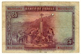 Billete de 25 pesetas de 1928
